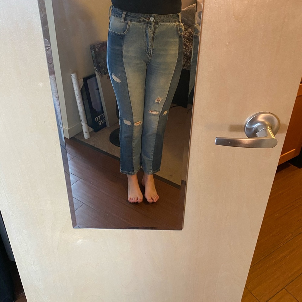 Free People Mixed Denim Capri